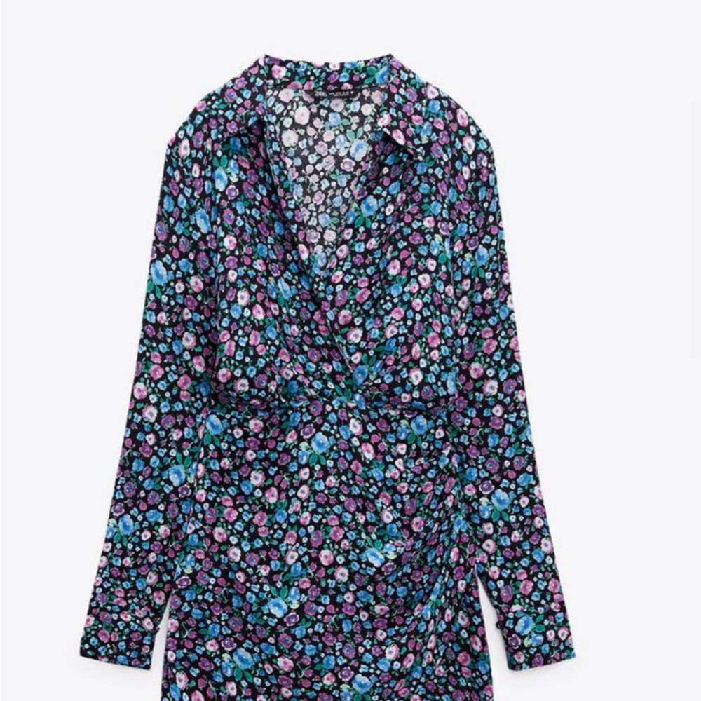 Zara Floral Long Sleeve Dress - Multicolor